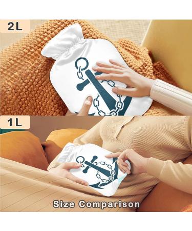 Naanle 2L Transparent Hot Water Bottle with Chain - Large Sea Anchor Design for Pain Relief & Heat Therapy | Ideal for Bed & Foot Comfort - Buy Online on GoSupps.com