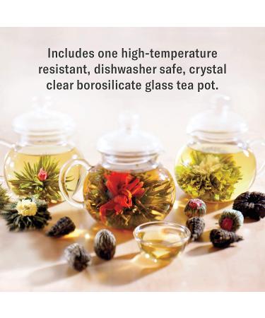 Numi Organic Tea Flowering Tea Gift Set - 6 Blossoms, 16oz Glass Teapot - Buy Online on GoSupps.com