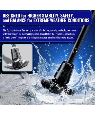 Ergocap X-Treme Terrain Replacement Grip with Metal Spikes - Universal Single Unit for Walking Sticks, Trekking Poles, Crutches - Winter Snow Safety - Buy Online on GoSupps.com