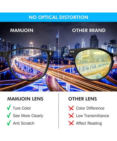 Mamjoin Blue Light Blocking Glasses | Anti Eye Strain Computer Glasses for Men Women | UV Filter Bluelight Blocker | Black & Leopard Frame - Buy Online on GoSupps.com