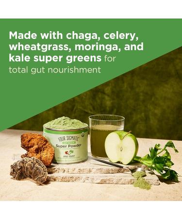 Four Sigmatic Gut Health Super Powder - Organic Green Superfood with Probiotics & Prebiotics | Apple Celery Super Greens Blend | 4.94 oz Drink Mix - Buy Online on GoSupps.com