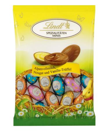 Lindt chocolate specialties Minis mixture |3 x 100 g |Mini eggs in the varieties of alpine full milk vanilla truffles and nougat |Easter chocolate |Chocolate gift |Easter eggs |Chocolate egg specialties 100g - Buy Online on GoSupps.com