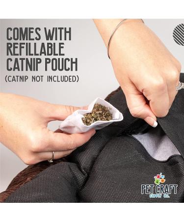 Pet Craft Supply Self-Warming Cat Bed for Indoor Cats - Machine Washable, Ultra Soft, Refillable Catnip Pouch - Grey - Buy Online on GoSupps.com
