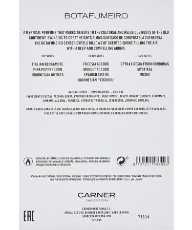 Carner Barcelona BOTAFUMEIRO Eau de Parfum Spray 3.3 fl. oz. 1 Count (Pack of 1) - Buy Online on GoSupps.com
