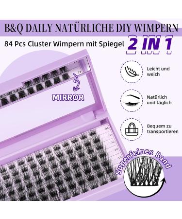 High-Quality Eyelash Extensions 84 Pcs - Z08 BQ Individual DIY Lash Clusters for Beginners | Reusable Home Eyelash Extensions (C-8-16mm) - Buy Online on GoSupps.com