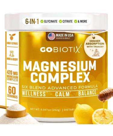GoBiotix Magnesium Complex Powder Trio - 420mg, 60 Servings - Honey Citrus, Lemon Lime, Peach Tea - Buy Online on GoSupps.com