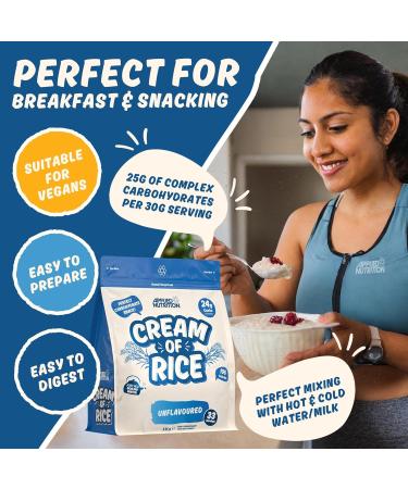Applied Nutrition Cream of Rice - High Carbohydrate Cream of Rice Supplement Source of Energy for Breakfast & Snacks Easy to Digest Low Sugar Low Fat Vegan 1kg (Toffee Biscuit) Toffee Biscuit 1 kg (Pack of 1) - Buy Online on GoSupps.com