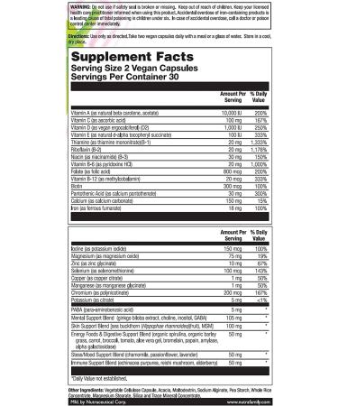 VegLife Vital Teen Girls Multivitamins - 60 Vegan Capsules for Optimal Health - Buy Online on GoSupps.com