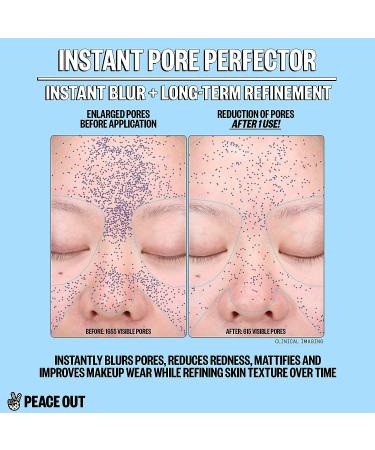 Peace Out Skincare Instant Pore Perfector | Skin Primer with Hyaluronic Acid and Niacinamide | 0.8 Oz Silicone-Free Formula for Pore Blurring, Redness Reduction and Long-Lasting Makeup | Instant Filter Finish - Buy Online on GoSupps.com