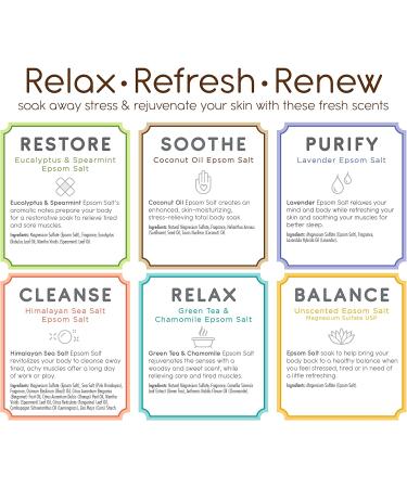 Life Is Calm Epsom Salt Spa 6-Pack | Restore, Cleanse, Relax, Balance, Purify, & Soothe - Buy Online on GoSupps.com