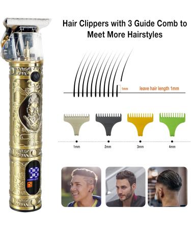 Beard Trimmer Professional Hair Clippers Men Electric Cordless Hair Trimmer with LCD Screen & Sharp Blades Rechargeable Clippers for Men Haircut Body Grooming Kit - Buy Online on GoSupps.com