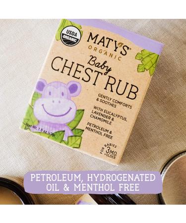 Maty's Organic Baby Chest Rub - USDA Certified, Petroleum Free - 1.5 oz - Buy Online on GoSupps.com