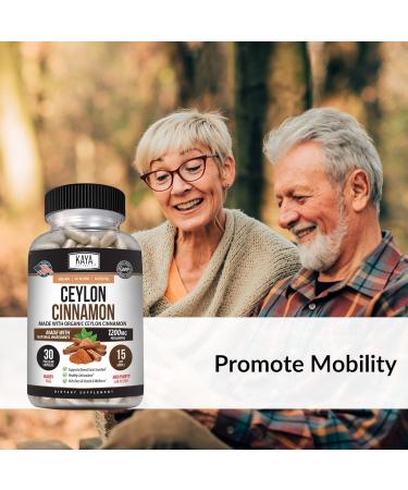 Kaya Naturals Ceylon Cinnamon Supplement | 1200mg per Serving Vegan - Non-GMO & Gluten Free - 30 Capsules 30 Count (Pack of 1) - Buy Online on GoSupps.com