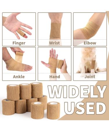 Buy 120 Pack Skin Self Adhesive Bandage Wrap - 2"x5Yards Cohesive Bandage for Athletic Use & Pets | Breathable Elastic Vet Wrap in Tan - Buy Online on GoSupps.com