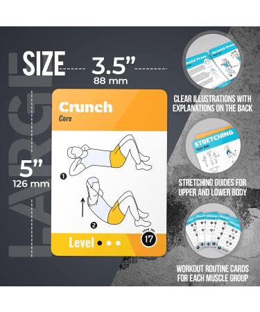 2-Pack Bodyweight & Dumbbell Workout Cards - 100 Different Exercises - Large Size Exercise Deck for Circuit Training & Weightlifting - Fitness Cards for Men & Women - Buy Online on GoSupps.com