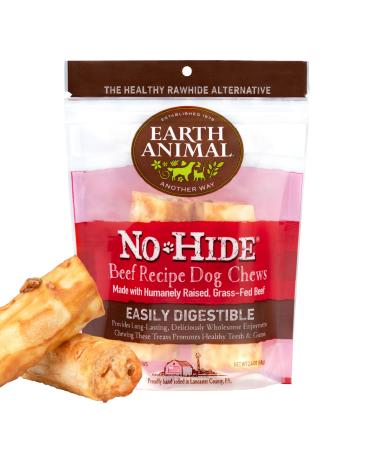 Earth Animal No Hide Stix Small Dog Chews with Natural Skinless Beef Long Lasting Chew Bones | Treats