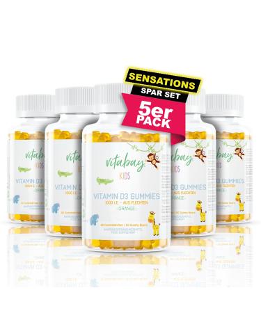 Vitabay vitamin D3 children - 300 vegan vitamin D 3 1000 ie vitamin rubber - children vitamins rubber vitamin D children immune system strengthen children vitamin d rubber bears vitamin d3 d vitamin children 300 pieces (1 Pack)