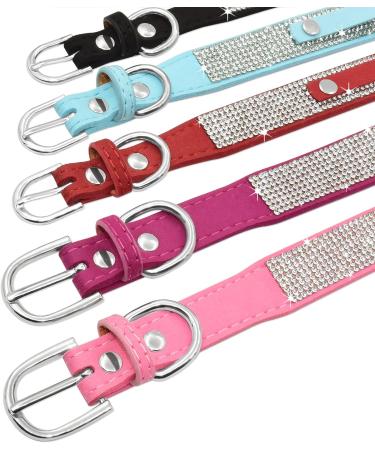 Senristar Personalized Bling Rhinestone Dog Collar - Custom Glitter Crystal Diamond for Small Medium & Large Dogs (XS - 1.5 cm Width 20-25 cm Neck) - Blue - Buy Online on GoSupps.com