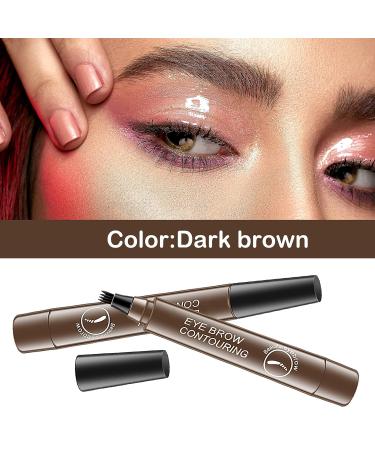 4 Point Waterproof Microblading Eyebrow Pencil for Women - Smudge Proof Dark Brown Liquid Makeup - Buy Online on GoSupps.com