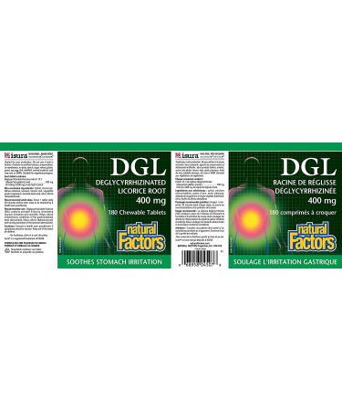 Natural Factors DGL Root Extract 180 Chewable Tablets | Digestive Health Support - Buy Online on GoSupps.com