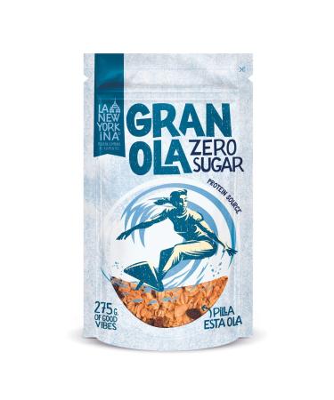 La Newyorkina LA NEWYORKINA Granola Zero Sugar with wholegrain oats and peanut cream. A healthy crunchy sugar-free snack for breakfast and afternoon tea. Light artisanal granola in a 275g tub.