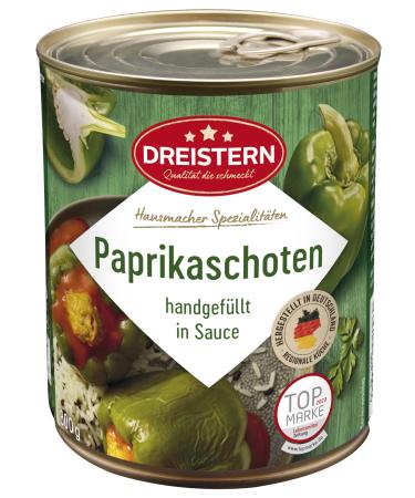 Three star 2 filled green paprika pods with finely crushed meat filling in a spicy sauce 800 g (1 -pack) 800 g (1 -pack) peppers - Buy Online on GoSupps.com