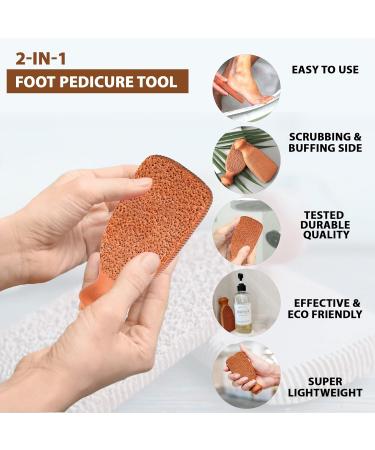 Love Natural Pumice Stone for Feet - 2-Sided Terra Cotta Exfoliating Scrubber for Callus Removal & Dead Skin Care - Buy Online on GoSupps.com