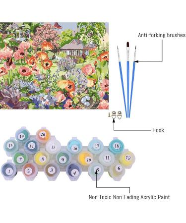 LWZAYS Flower Paint by Numbers Kit for Adults and Kids - DIY Adult Paint by Number Without Frame - Oil Painting Set for Room Decor - 16X20 Inch House D cor - Buy Online on GoSupps.com