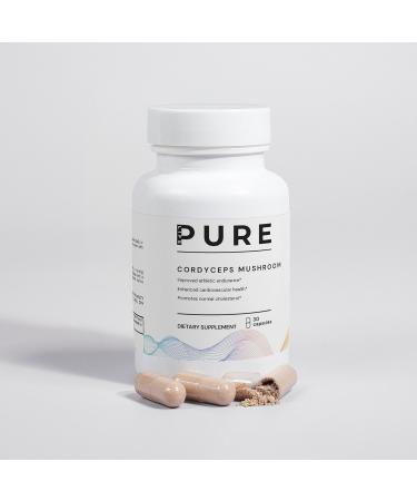 PURE LIFE Cordyceps Mushroom 1000mg 60 Vegan Capsules Organic Cordyceps Sinensis with 40% Polysaccharides Whole Food Mushroom Supplement Plant-Based Formula Made in The USA - Buy Online on GoSupps.com