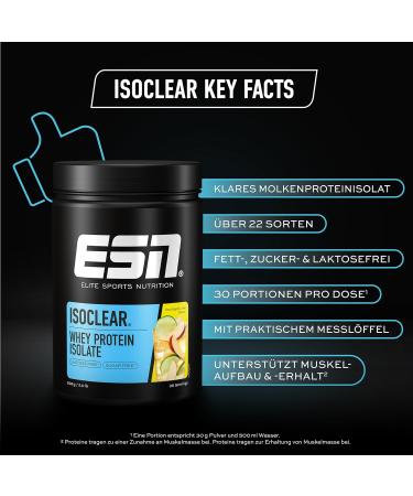 Buy ESN Isoclear Whey Isolate Protein Powder - Red Apple Lime Flavour 908g | Delicious Clear Whey High Quality Made in Germany - International Shipping Available - Buy Online on GoSupps.com