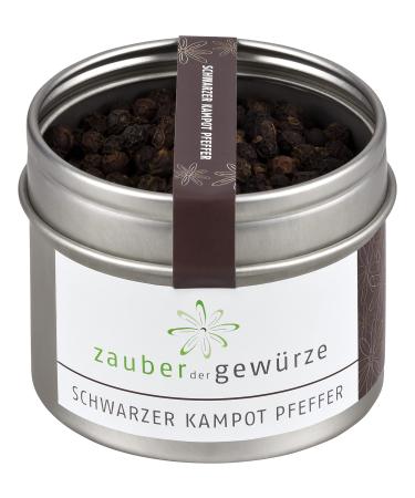 Spell the spices of black campot pepper - very hand -picked gourmet pepper made of Cambodia for red meat and dark sauce for the pepper mill premium quality 70 g