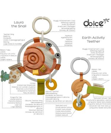 Dolce Earth Activity Pendant & Teething Ring - Laura Snail | Eco-Friendly Baby Toy | International Shipping - Buy Online on GoSupps.com