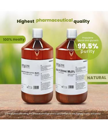 HD-Line 1000 ml Glycerin E422 & Propylene Glycol E1520 - Pharmaceutical Quality Food Grade Pure Vegan VG & PG for DIY Projects - 1L Each - Buy Online on GoSupps.com