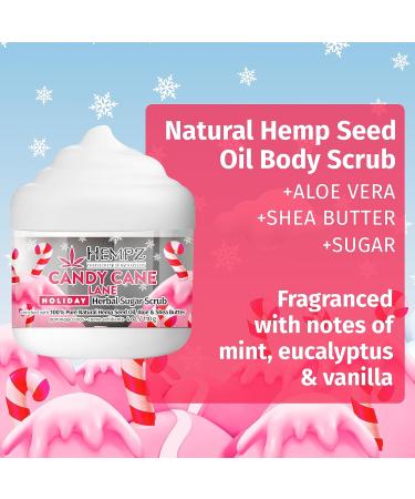 Hempz Candy Cane Lane Exfoliating Body Scrub - Limited Edition Holiday Sugar Scrub for Men & Women | Yummy 4 Oz Shower & Bath Care - Buy Online on GoSupps.com