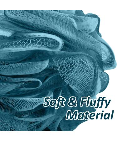 Valby Loofah Exfoliating Bath Sponge Shower Puff Body Poufs Shower Sponge Shower Scrunchie Set of 3 Body Scrubbers Bath Loofah for Adults Pink/Blue/Grey - Buy Online on GoSupps.com
