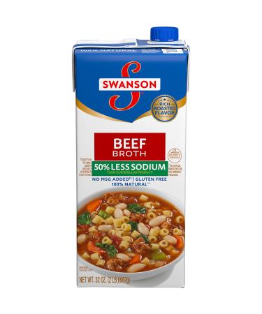 Swanson 50% Less Sodium Beef Broth, 32 oz.
