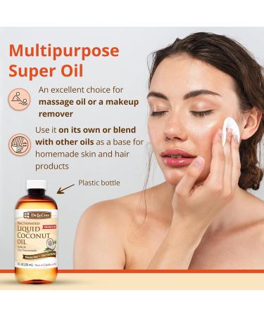 De La Cruz Fractionated Liquid Coconut Oil - Liquid Coconut Oil for Skin and Hair - Natural Moisturizer for Skin and Hair - 8 FL OZ 8 Fl Oz (Pack of 1) - Buy Online on GoSupps.com