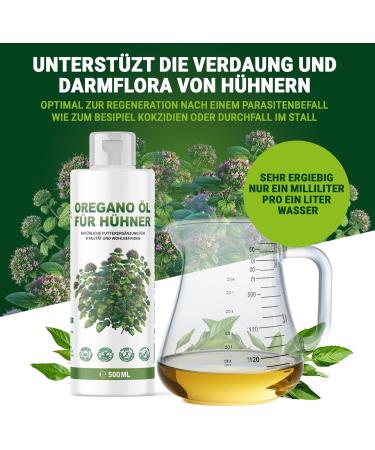 DKT-Natura Oregano Oil 500ml | 80% Carvacrol | High Dose for Chickens | Supports Digestion & Intestinal Flora | Aids in Parasite Control | Supplement for Chickens Pigeons Quail - Buy Online on GoSupps.com