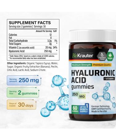 BIO KRAUTER Hyaluronic Acid 60 Gummies & Saw Palmetto Tincture 4 Fl. Oz - Buy Online on GoSupps.com