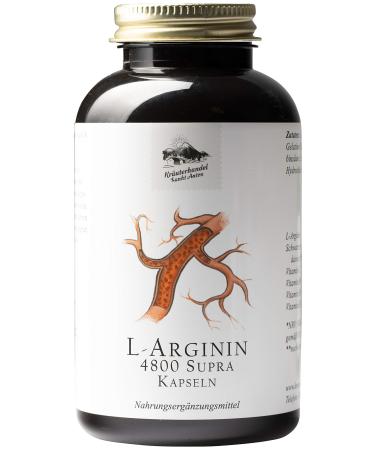 Herb trade Sankt Anton L-Arginine 4800 Supra capsules 300 capsules 60 mg L-arginine high-dose arginine base and HCL vitamin C German premium quality - Buy Online on GoSupps.com
