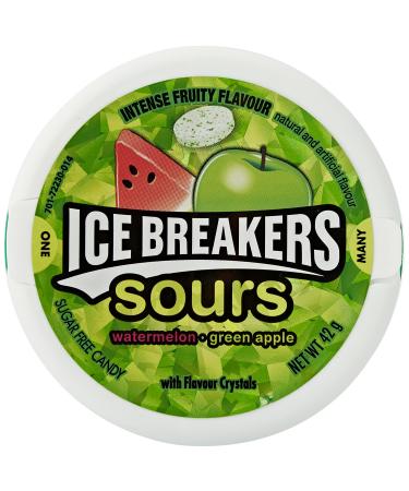 Ice Breakers Sours Sugar Free Mints Watermelon and Green Apple 42 g