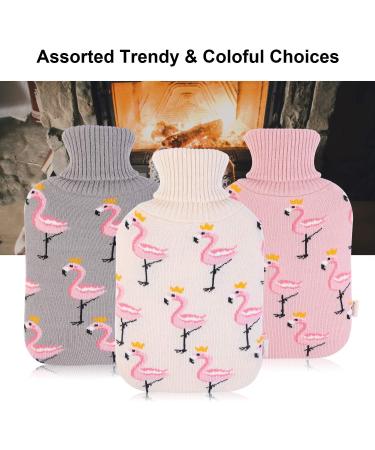 Soft Knit Fashion Flamingo Hot Water Bottle Cover - Pink (2L) | HomeTop Large Cover - Buy Online on GoSupps.com