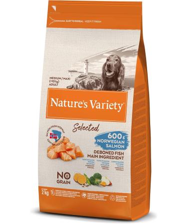 Nature's Variety Selected - Dry Dog Food for Medium and Large Breed Adult Dogs - Grain Free - with Boneless Norwegian Salmon - 2kg - Buy Online on GoSupps.com