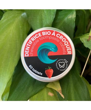 Oceansrespect 60 Toothpaste Tablets - Aluminum Box - Strawberry - Fluoride Free 1 Unit (Pack of 1) - Buy Online on GoSupps.com