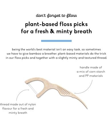 The Humble Co. Plant Based Floss Picks | Fresh Mint | Eco-Friendly Vegan (2 x 50p) - Dentist Approved Oral Care for Plaque Removal and Fresh Breath - Buy Online on GoSupps.com