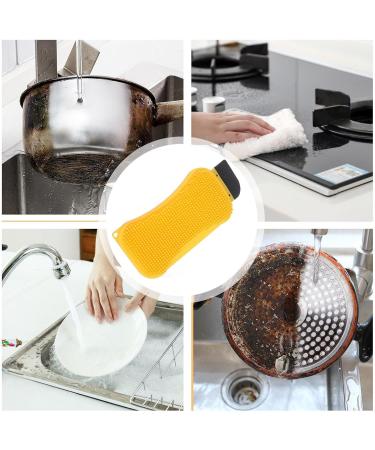 Silicone Dish Sponge Multi-Purpose Dish Brush | Scrub Brush Kitchen Cleaning Tool Sponge Scraper for Easy Cleaning & Dishwashing - Buy Online on GoSupps.com