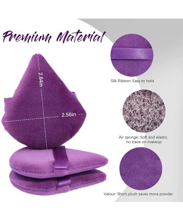 BEAKEY 10 Pcs Dark Purple Soft Triangle Powder Puffs - Latex-Free Makeup Puffs for Face & Foundation - Ideal for Setting Powder and Liquid Foundation - Buy Online on GoSupps.com