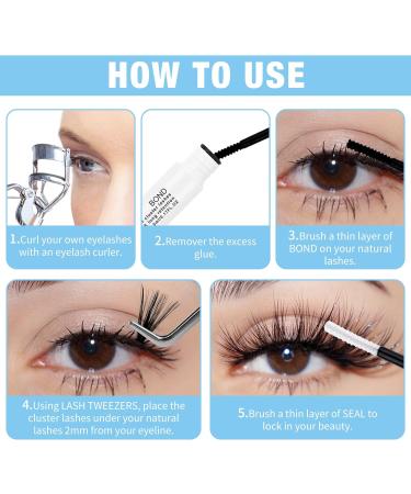 144Pcs Cluster Eyelash Extension Kit - D Curl 8-16mm DIY Individual Lash Kit with Bond, Seal, Glue Remover, and Tweezers - GEMERRY B-KIT B02-D - Buy Online on GoSupps.com