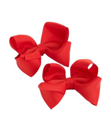 GIZZY Girls Two Piece Red Bows Hair Clip Set.