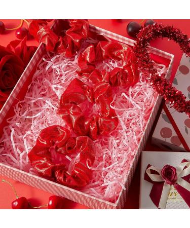 XunYee 50 Pcs Red Shiny Metallic Hair Scrunchies - Accessories for Girls & Women - Buy Online on GoSupps.com